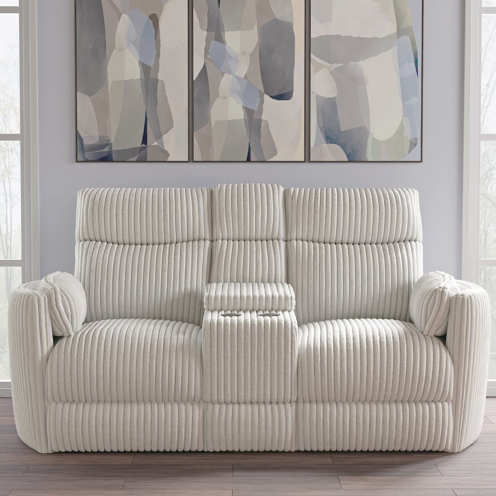 Radius - Mega Ivory Power Reclining Sofa Loveseat and Recliner