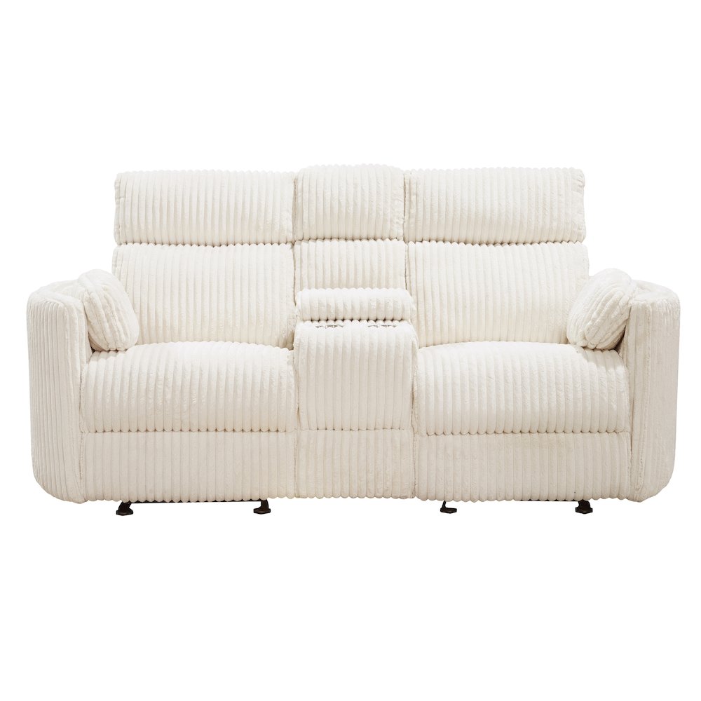 Radius - Mega Ivory Power Reclining Sofa Loveseat and Recliner