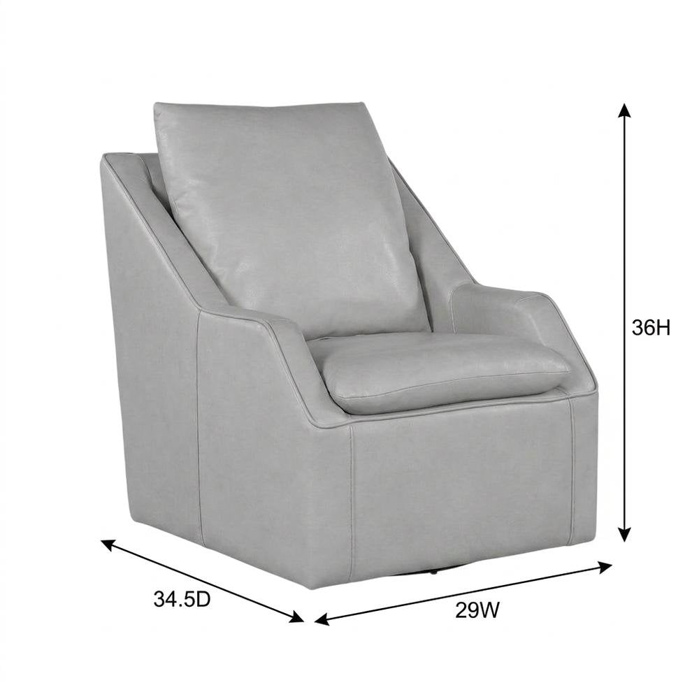 Grey Swivel Accent Chair with Traditional Design and Comfortable Seat