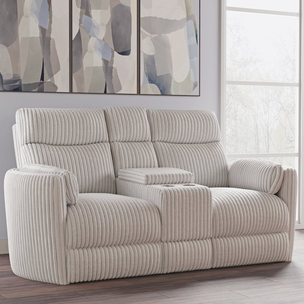 Radius - Mega Ivory Power Reclining Sofa Loveseat and Recliner