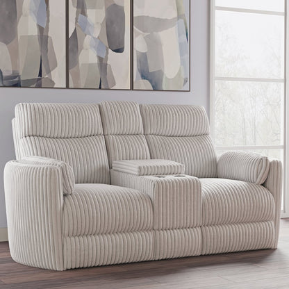 Radius - Mega Ivory Power Reclining Sofa Loveseat and Recliner