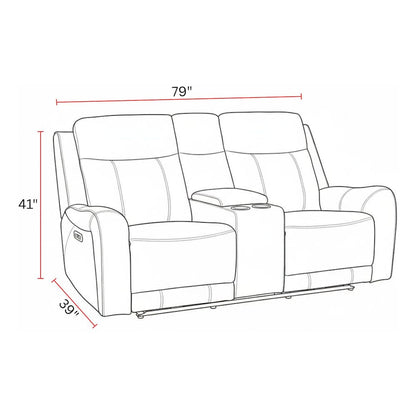 Haywood - Butternut Power Reclining Sofa Loveseat and Recliner