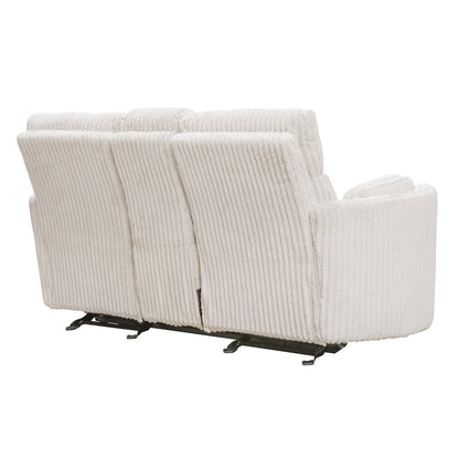 Radius - Mega Ivory Power Reclining Sofa Loveseat and Recliner