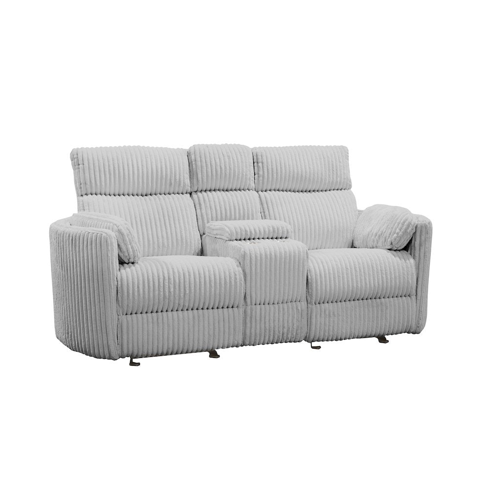 Radius - Mega Grey Power Reclining Sofa Loveseat and Recliner