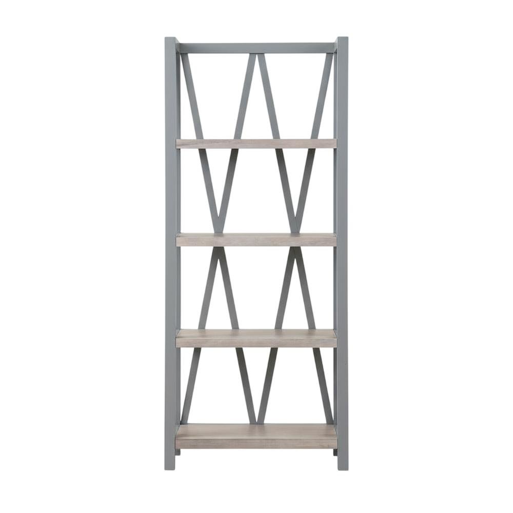 Grey Modern Bookcase with Factory-Style American Traditional Design
