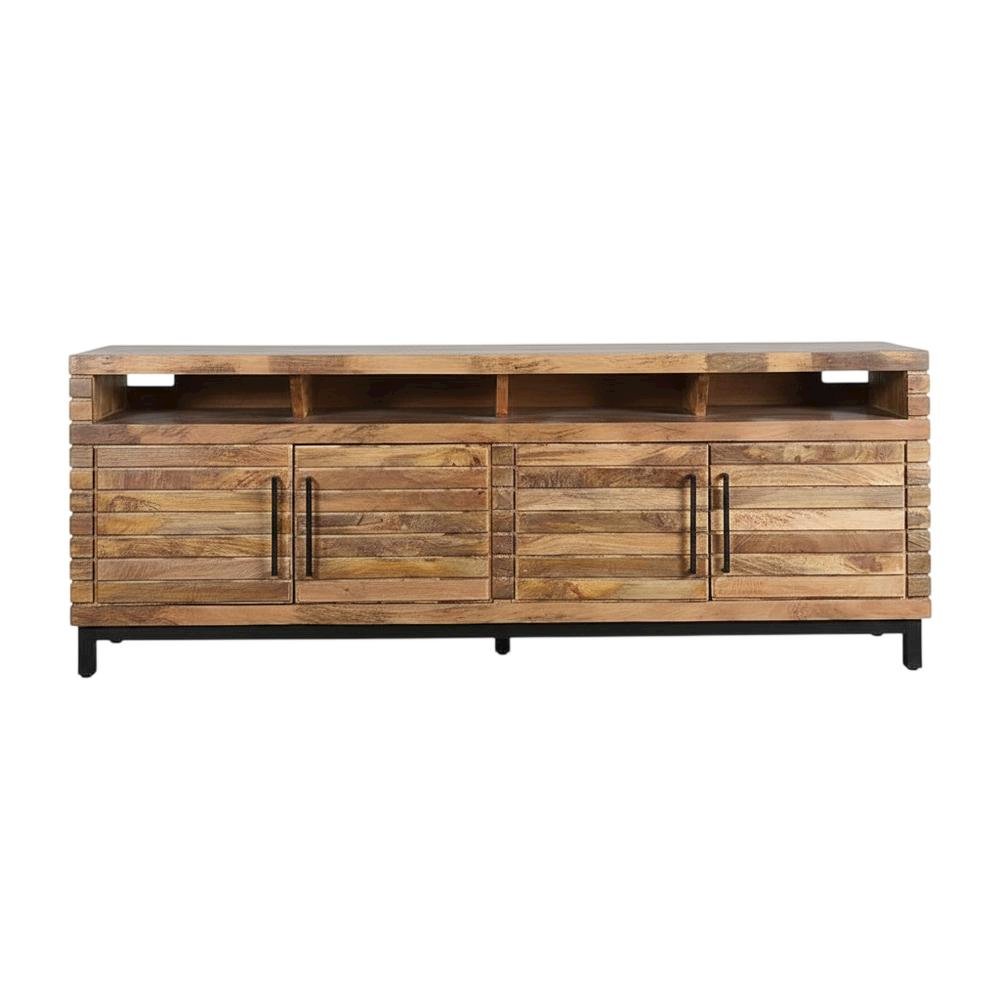 Gold Mango Wood Console, Transitional Style, Up to 98-Inch TV Compatibility