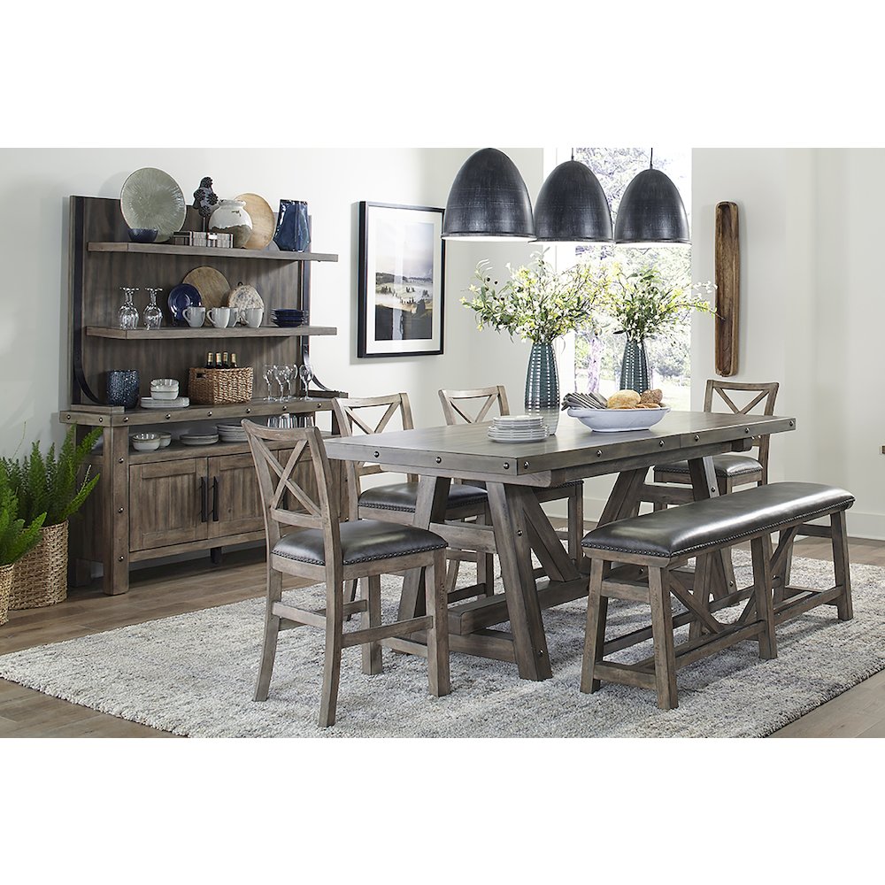 Lodge Dining Counter Height Extendable Dining Table