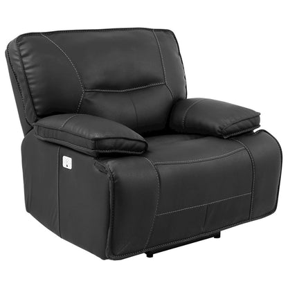 Spartacus - Black Power Reclining Sofa and Two Recliners