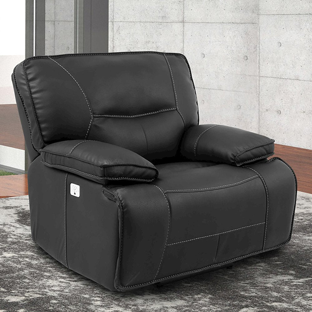 Spartacus - Black Power Reclining Sofa and Two Recliners
