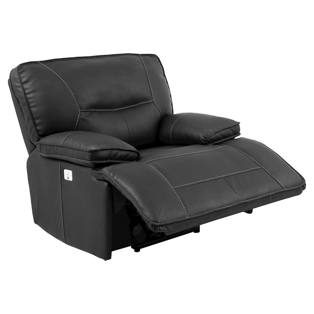 Spartacus - Black Power Reclining Sofa and Two Recliners