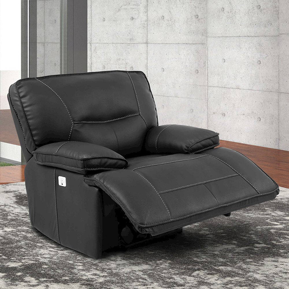 Spartacus - Black Power Reclining Sofa and Two Recliners