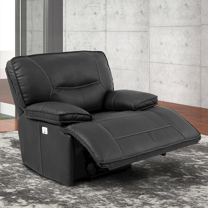 Spartacus - Black Power Reclining Sofa and Two Recliners