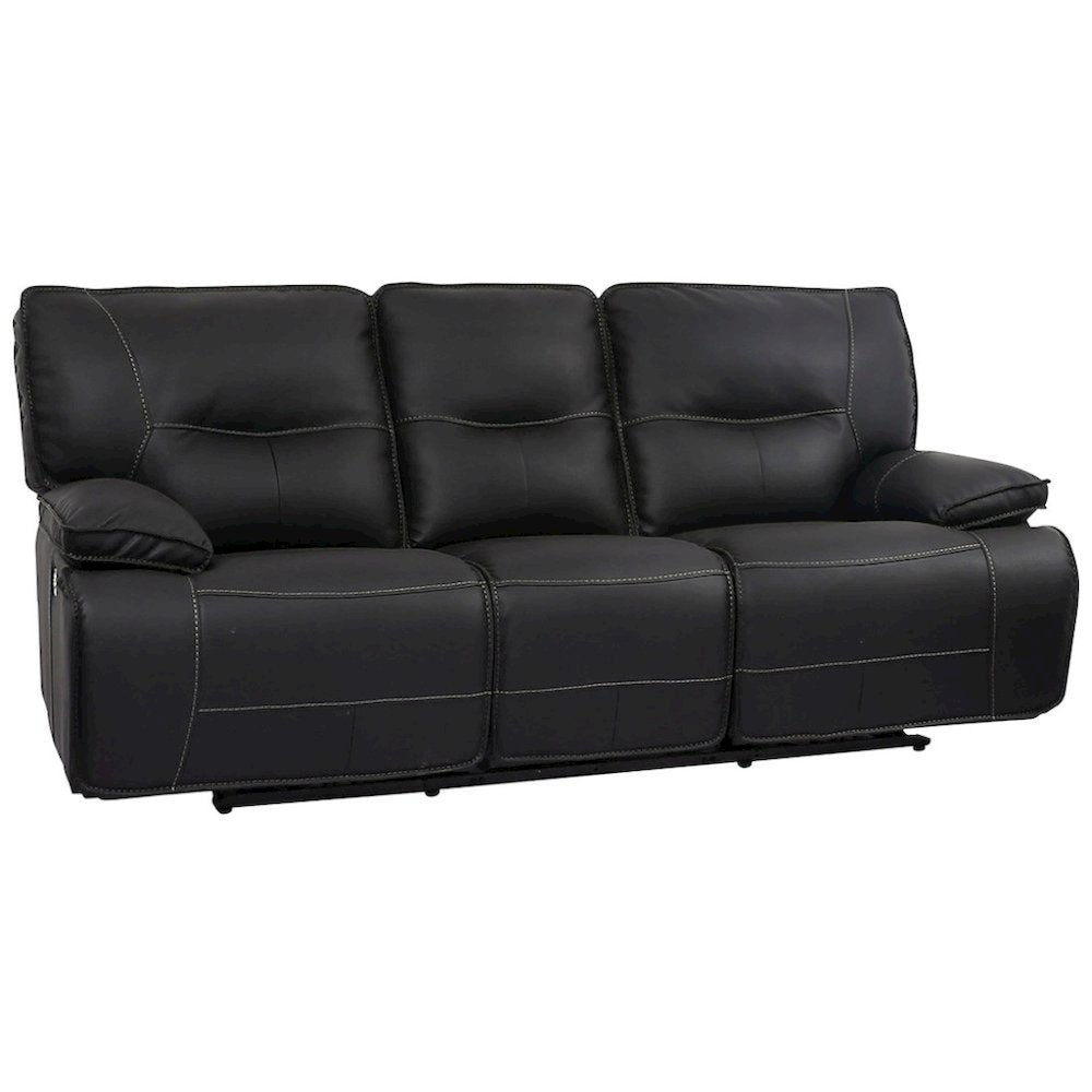 Black Reclining Sofa for RV Living Room, Power Recliner Couch Seating