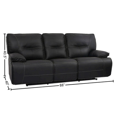 Black Reclining Sofa for RV Living Room, Power Recliner Couch Seating