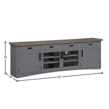 Gray 92 Inch TV Stand – Long Entertainment Center for Living Room Use
