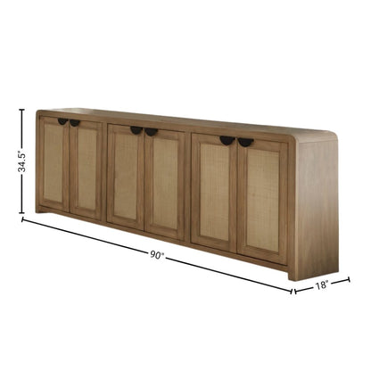 Brown Under TV Cabinet Base Cabinet with Display Doors and Storage