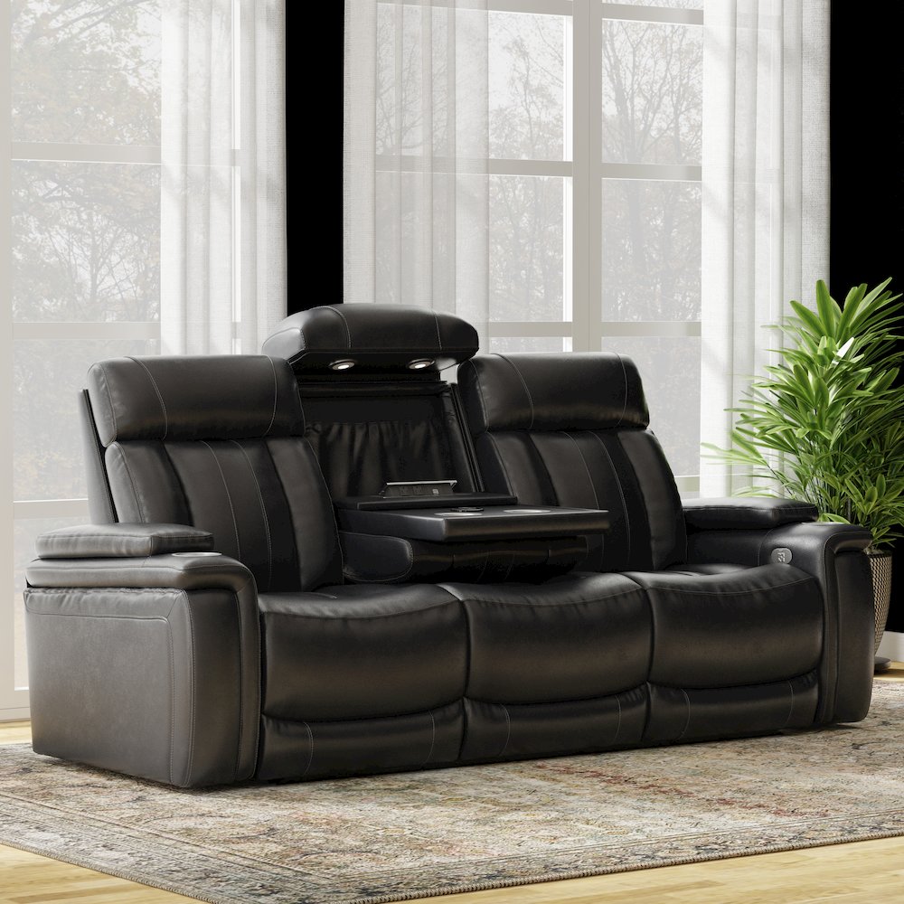 Royce - Midnight Power Reclining Sofa Loveseat and Recliner