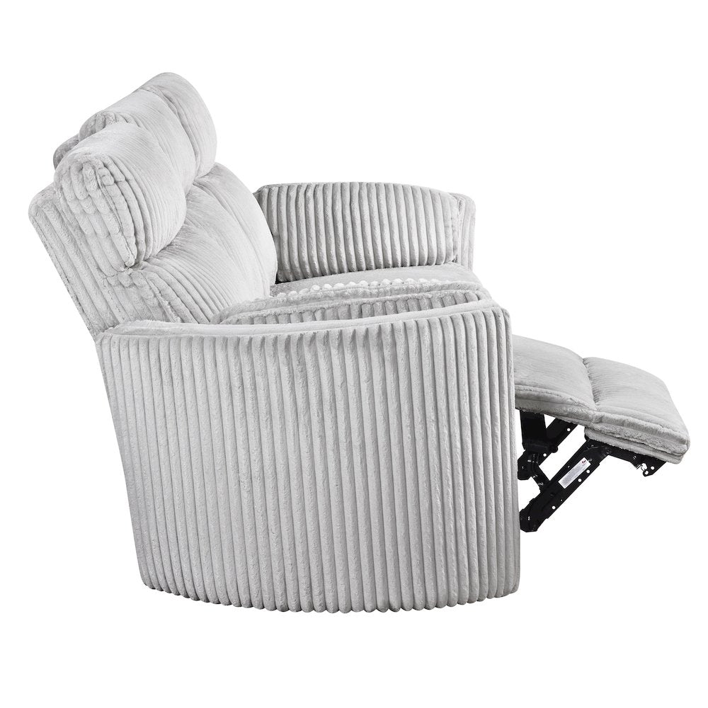Radius - Mega Grey Power Reclining Sofa Loveseat and Recliner