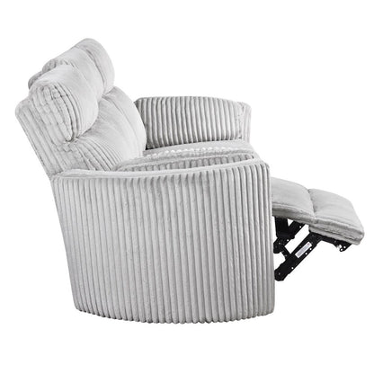 Radius - Mega Grey Power Reclining Sofa Loveseat and Recliner