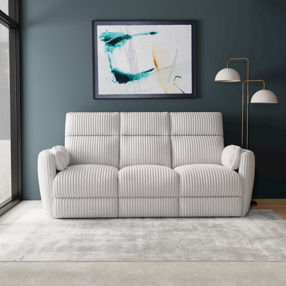Radius - Mega Ivory Power Reclining Sofa Loveseat and Recliner