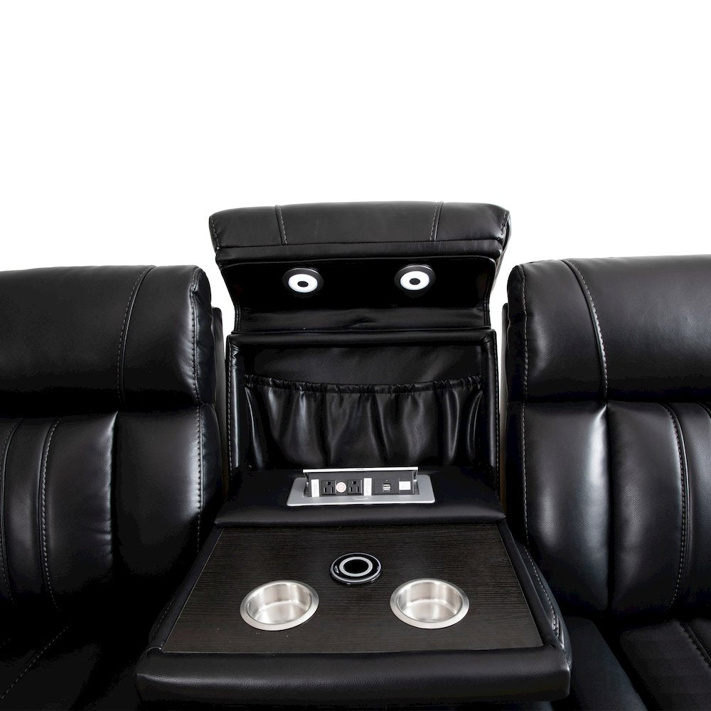 Royce - Midnight Power Reclining Sofa Loveseat and Recliner