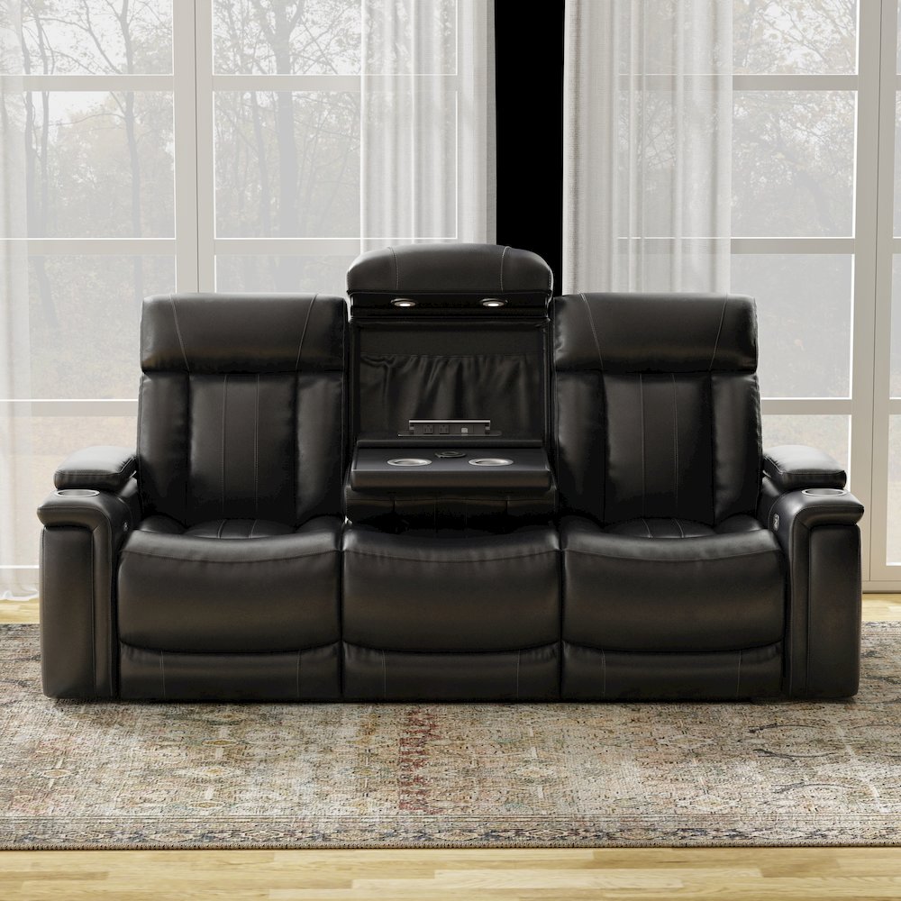 Royce - Midnight Power Reclining Sofa Loveseat and Recliner