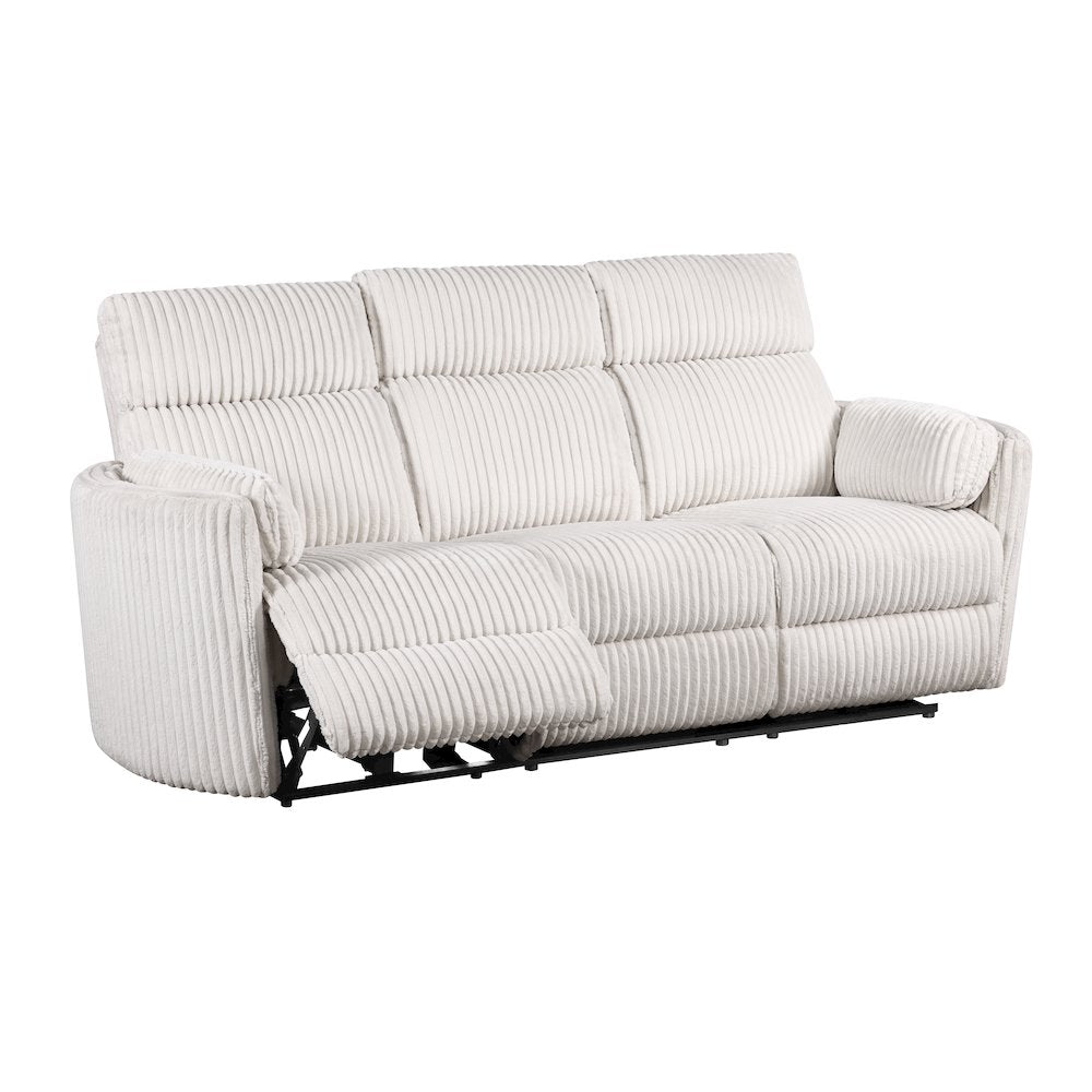 Radius - Mega Ivory Power Reclining Sofa Loveseat and Recliner
