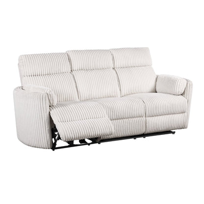 Radius - Mega Ivory Power Reclining Sofa Loveseat and Recliner
