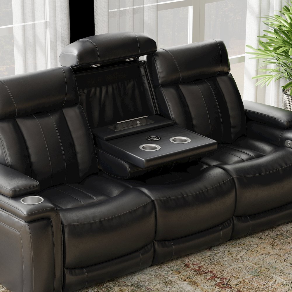 Royce - Midnight Power Reclining Sofa Loveseat and Recliner