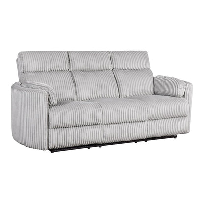 Radius - Mega Grey Power Reclining Sofa Loveseat and Recliner