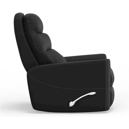 Black Swivel Recliner Chair with Glider Base and Soft Fabric Comfort