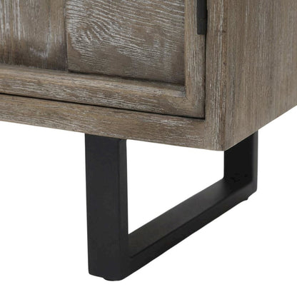 Brown solid mango TV console with transitional style and 78-inch width