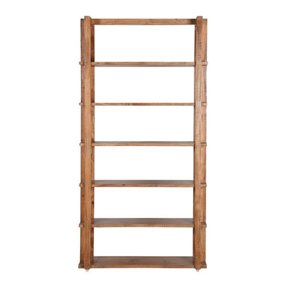 Brown transitional bookcase with sturdy construction and ample storage