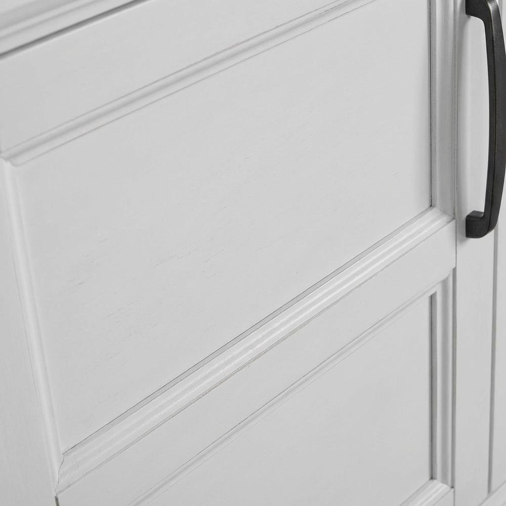 White 76-Inch TV Console with Hutch and Storage Compartments