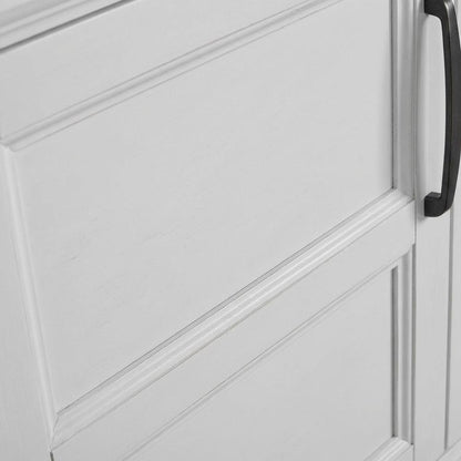 White 76-Inch TV Console with Hutch and Storage Compartments