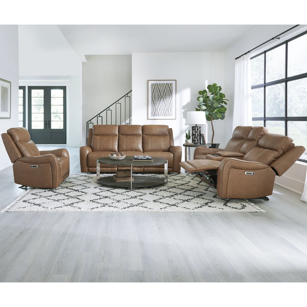 Haywood - Butternut Power Reclining Sofa Loveseat and Recliner