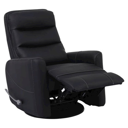 Black Swivel Recliner Chair with Glider Base and Soft Fabric Comfort