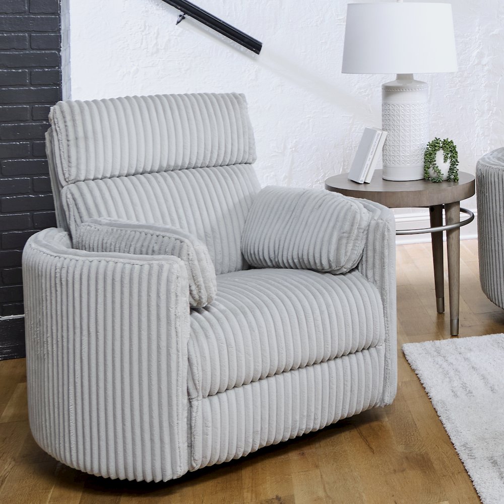 Radius - Mega Grey Power Reclining Sofa Loveseat and Recliner