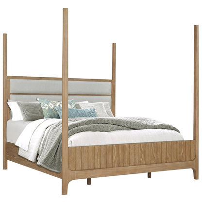 Bedroom King Poster Bed with Dresser and Mirror