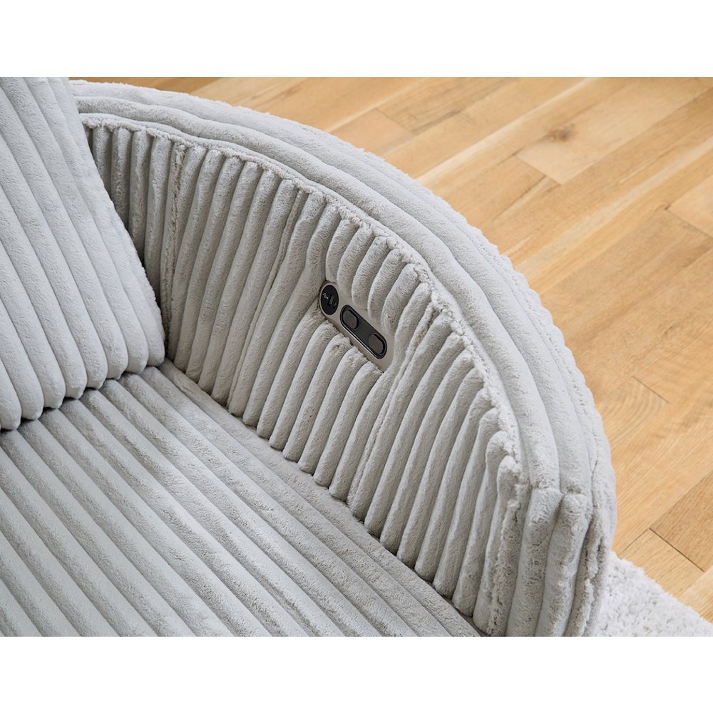 Radius - Mega Grey Power Reclining Sofa Loveseat and Recliner