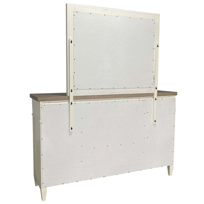 Modern Bedroom King Platform Bed 2 Nightstands and Dresser with Mirror