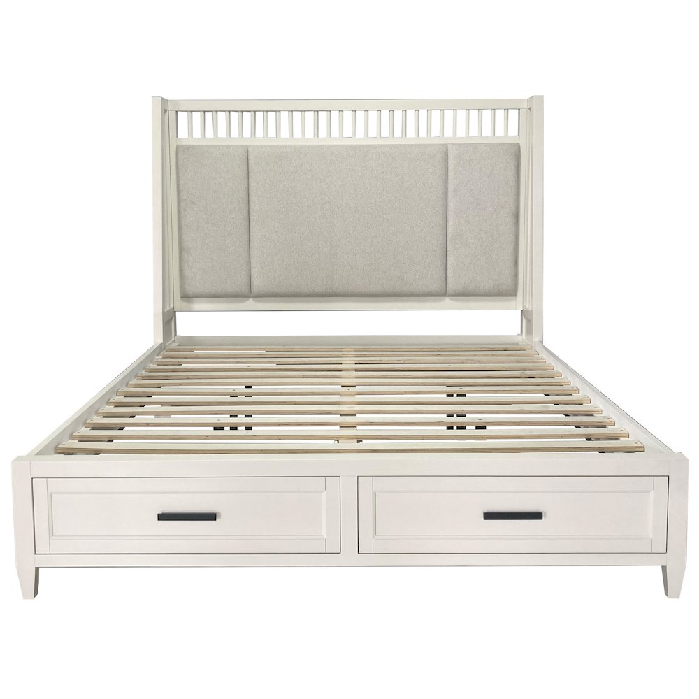 Modern Bedroom King Shelter Bed with 2 Nightstands and Dresser with Mirror