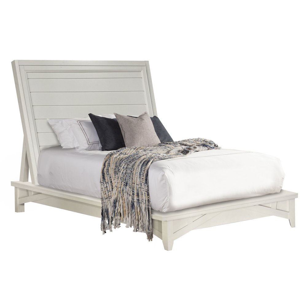 Modern Bedroom King Platform Bed 2 Nightstands and Dresser with Mirror