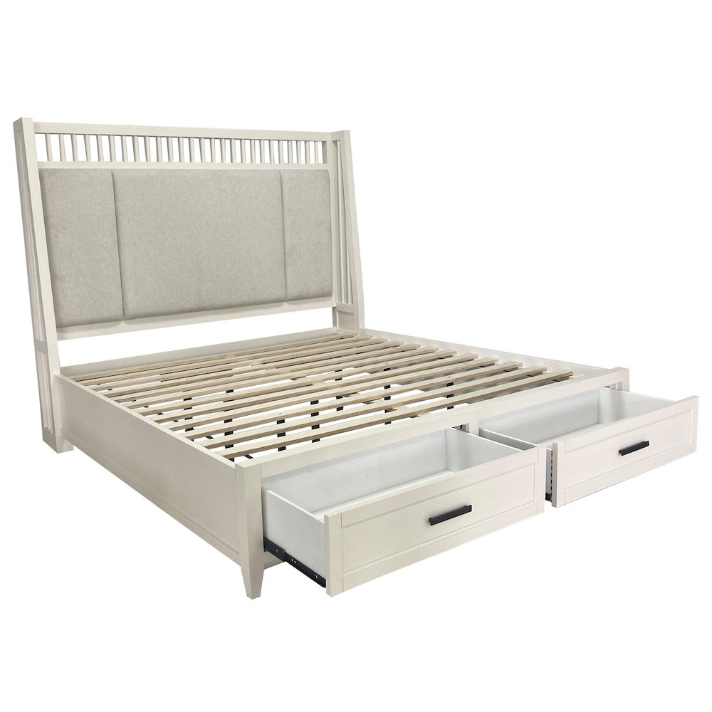 Modern Bedroom King Shelter Bed with 2 Nightstands and Dresser with Mirror