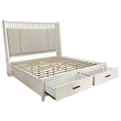 Modern Bedroom King Shelter Bed with 2 Nightstands and Dresser with Mirror