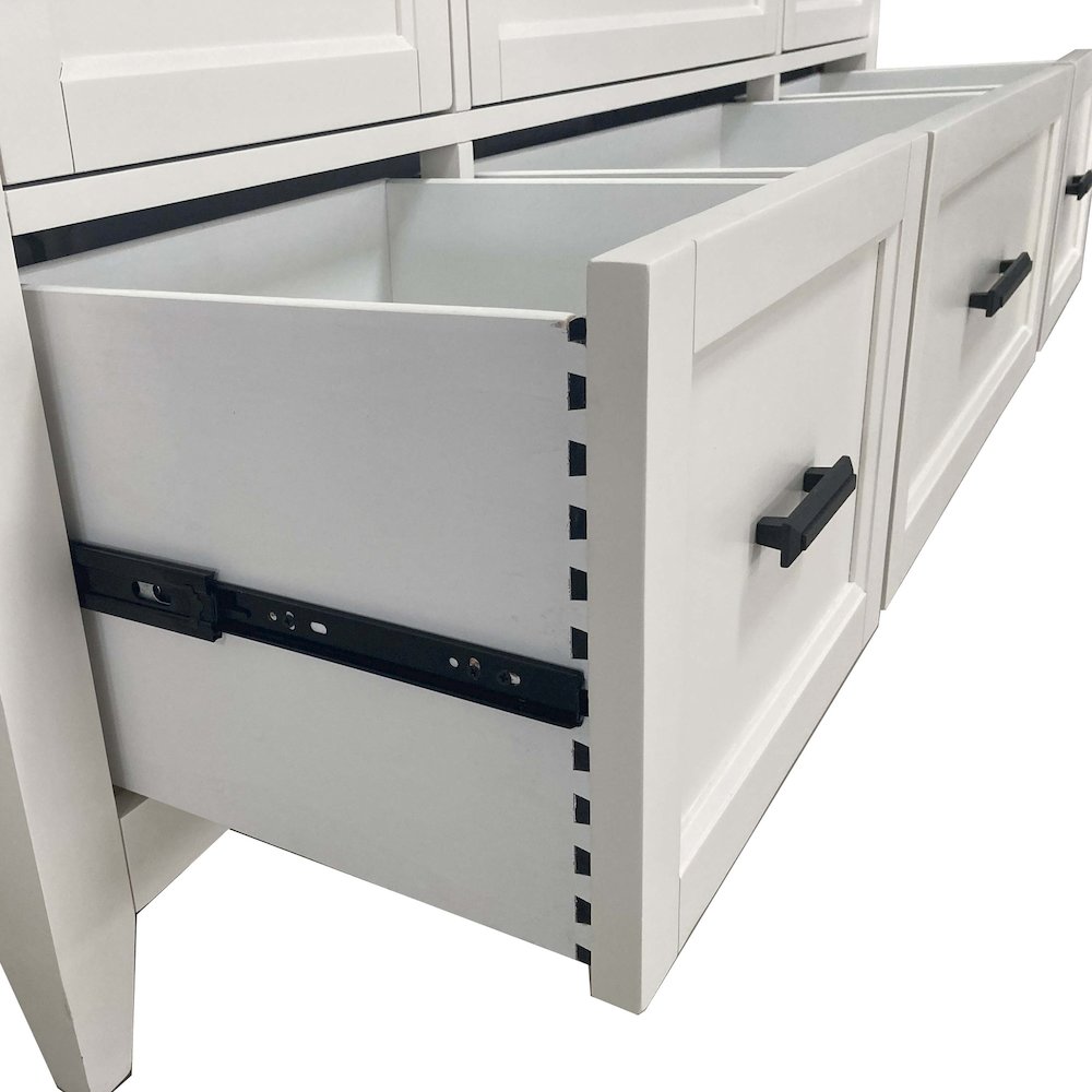 Modern Bedroom King Platform Bed 2 Nightstands and Dresser with Mirror