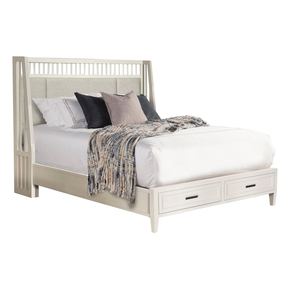 Modern Bedroom King Shelter Bed with 2 Nightstands and Dresser with Mirror