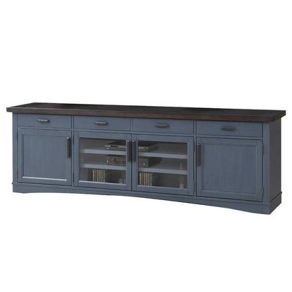 Blue 92 Inch TV Stand with Storage, Long Entertainment Center Console