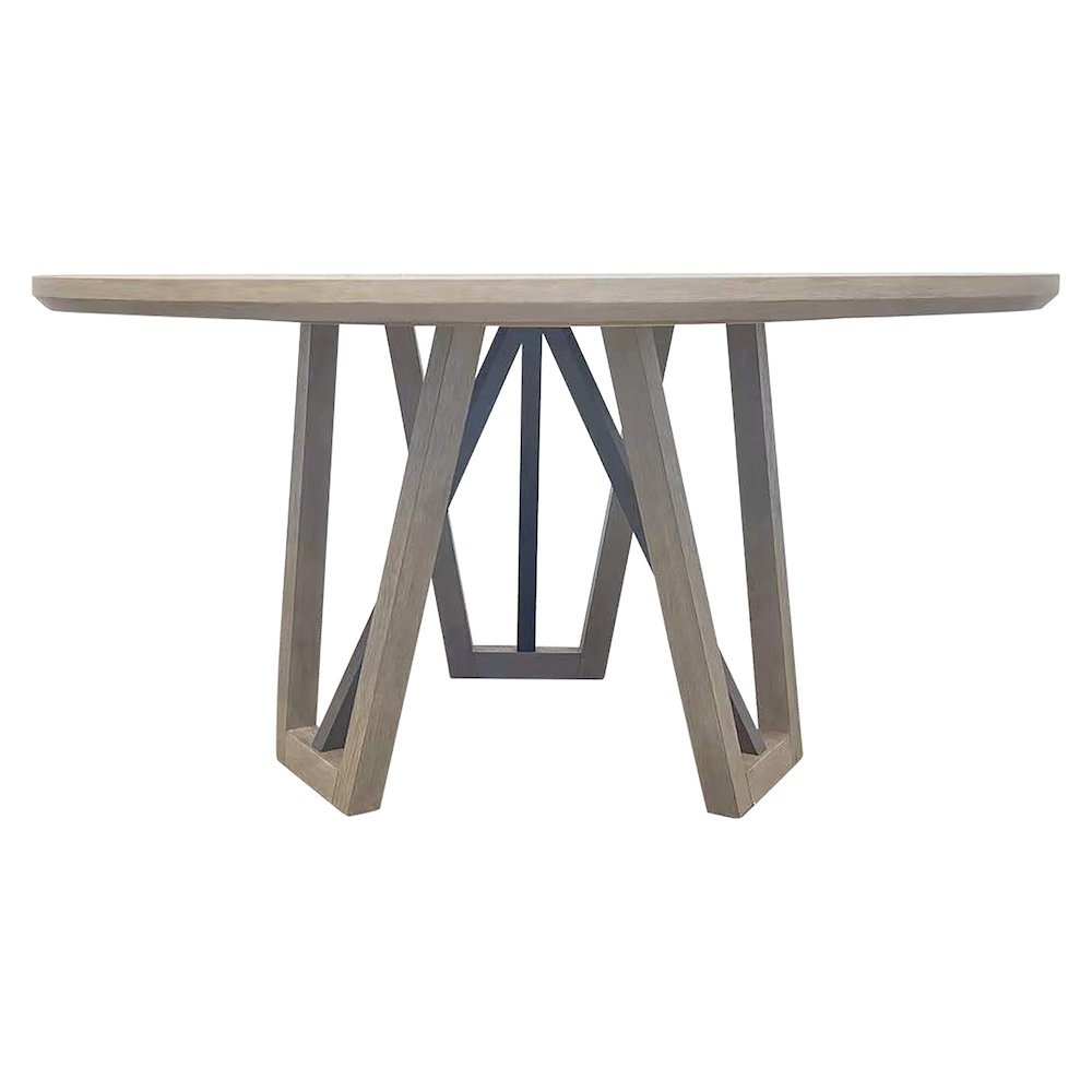 Gray Round Pedestal Dining Table, 60 Inch Rustic Round Dining Table