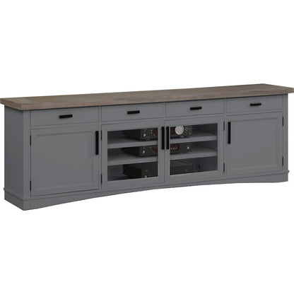 Gray 92 Inch TV Stand – Long Entertainment Center for Living Room Use